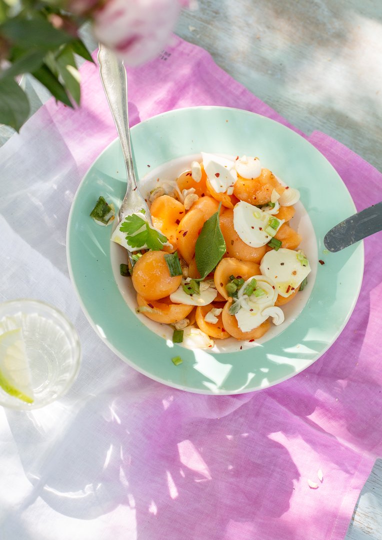 Titelbild zu Honigmelonen Mozzarella Salat