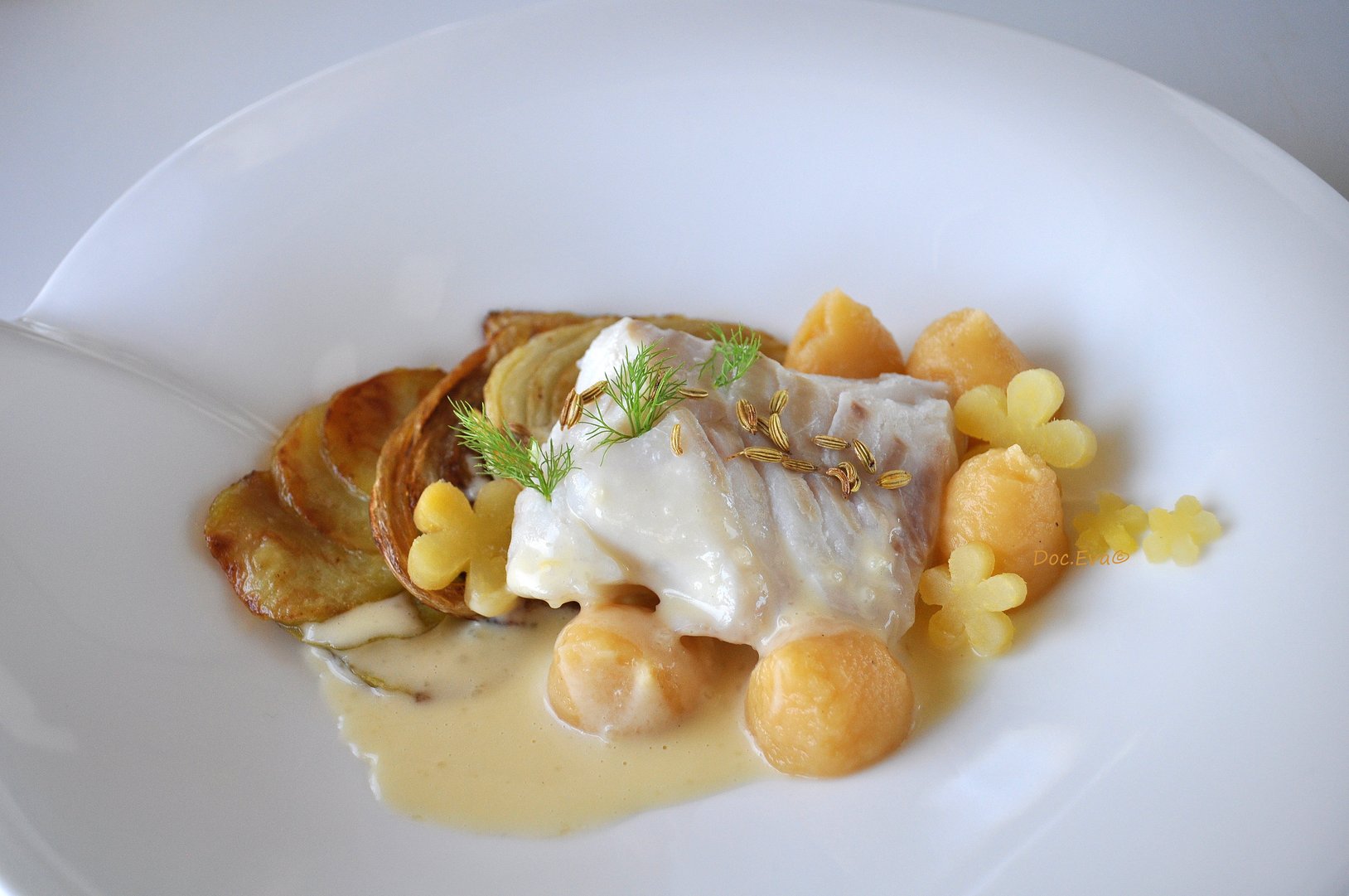 Titelbild zu Kabeljau l Kohlrübe l Fenchel l Kartoffel l Absinthsauce