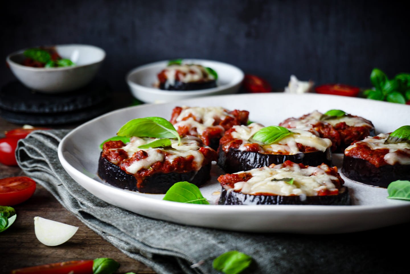 Auberginenpizza, vegan
