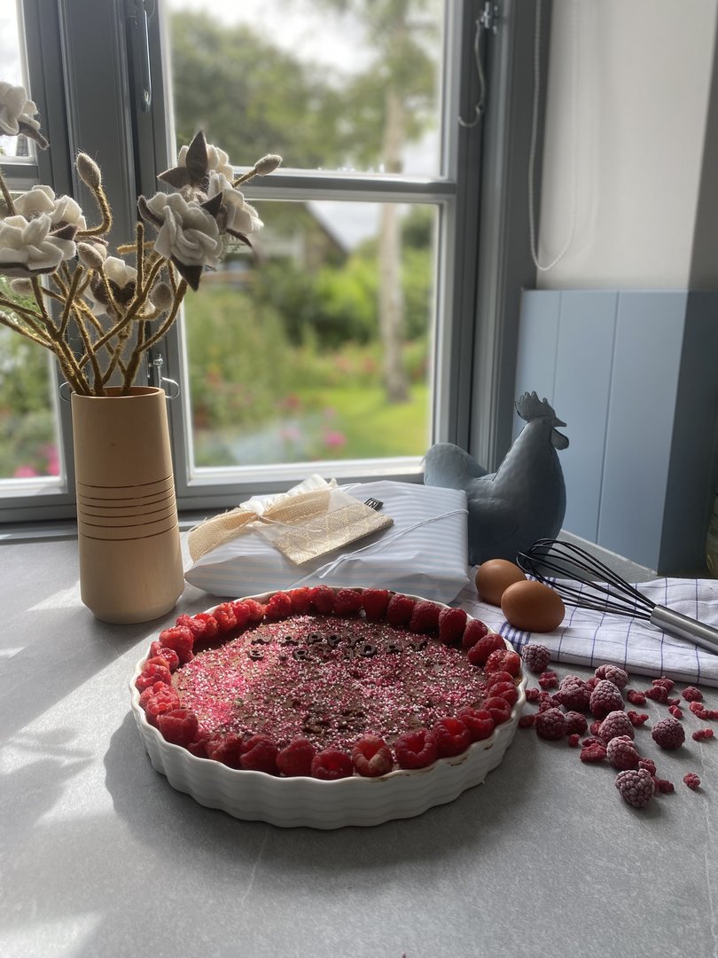 Einfache Himbeer Trüffeltarte