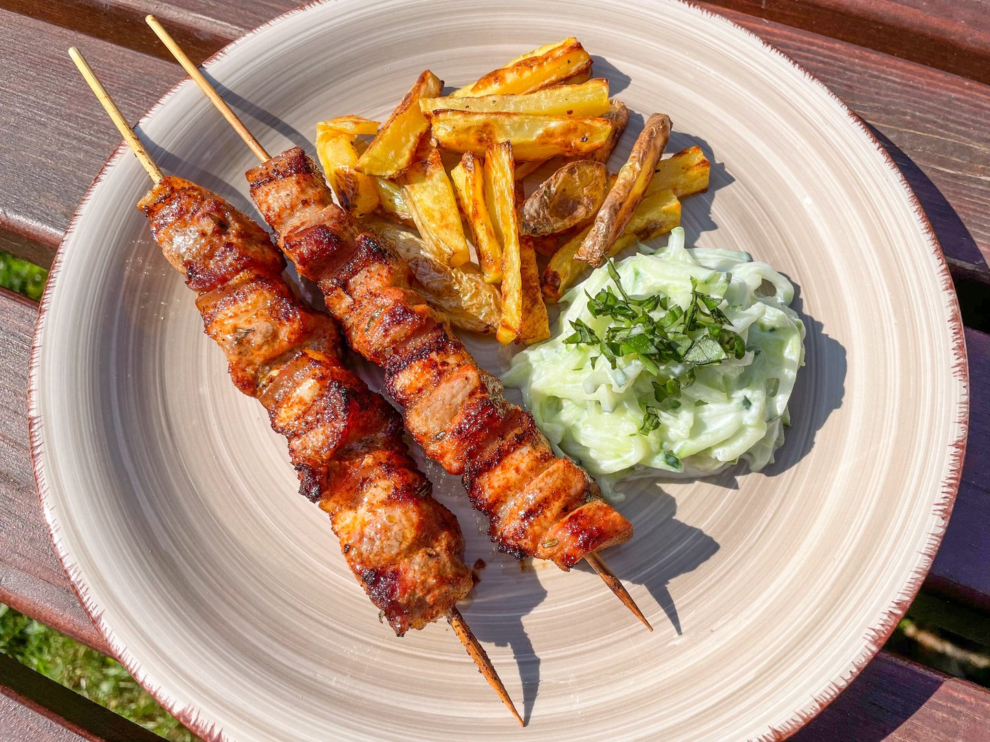 Schweinebauch Grillspiesse