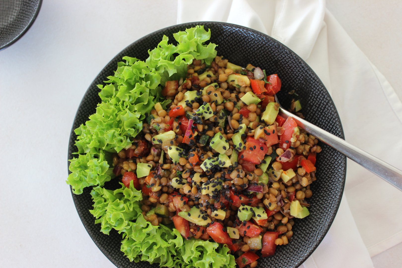Schneller und leichter mediterraner Linsensalat