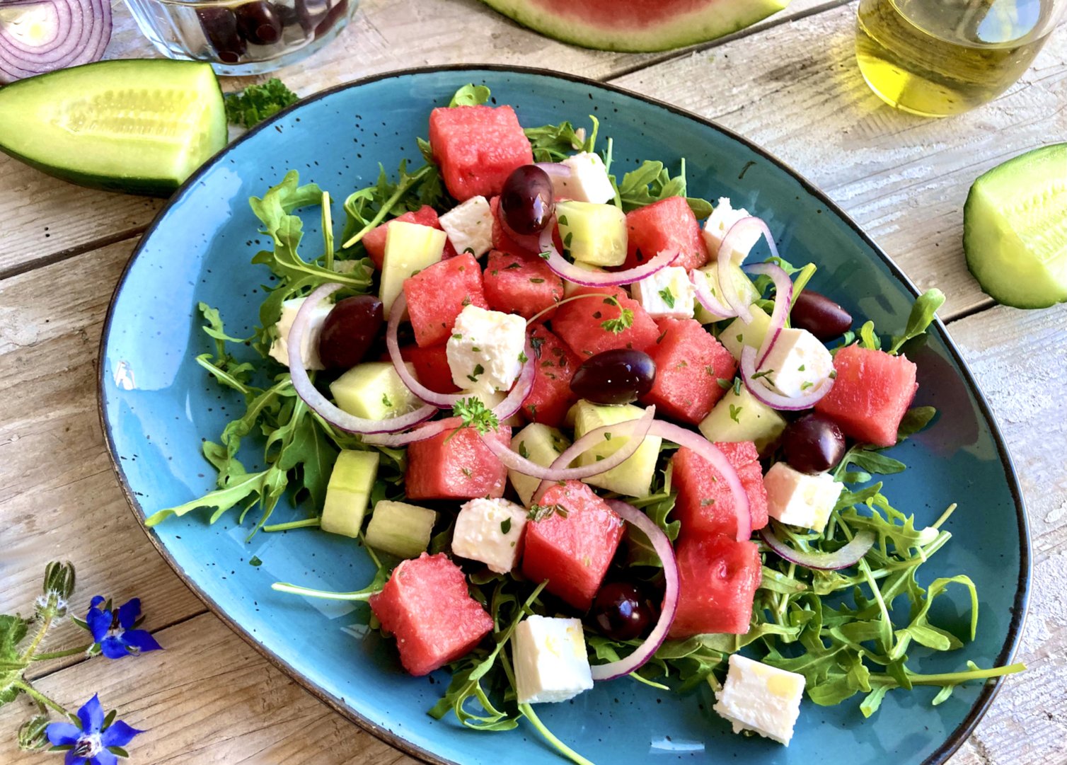 Melonen Feta Salat