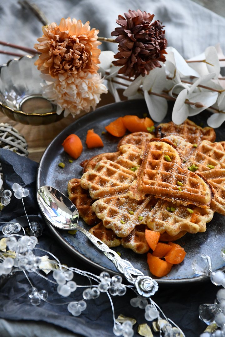 Marillen-Joghurt-Waffeln