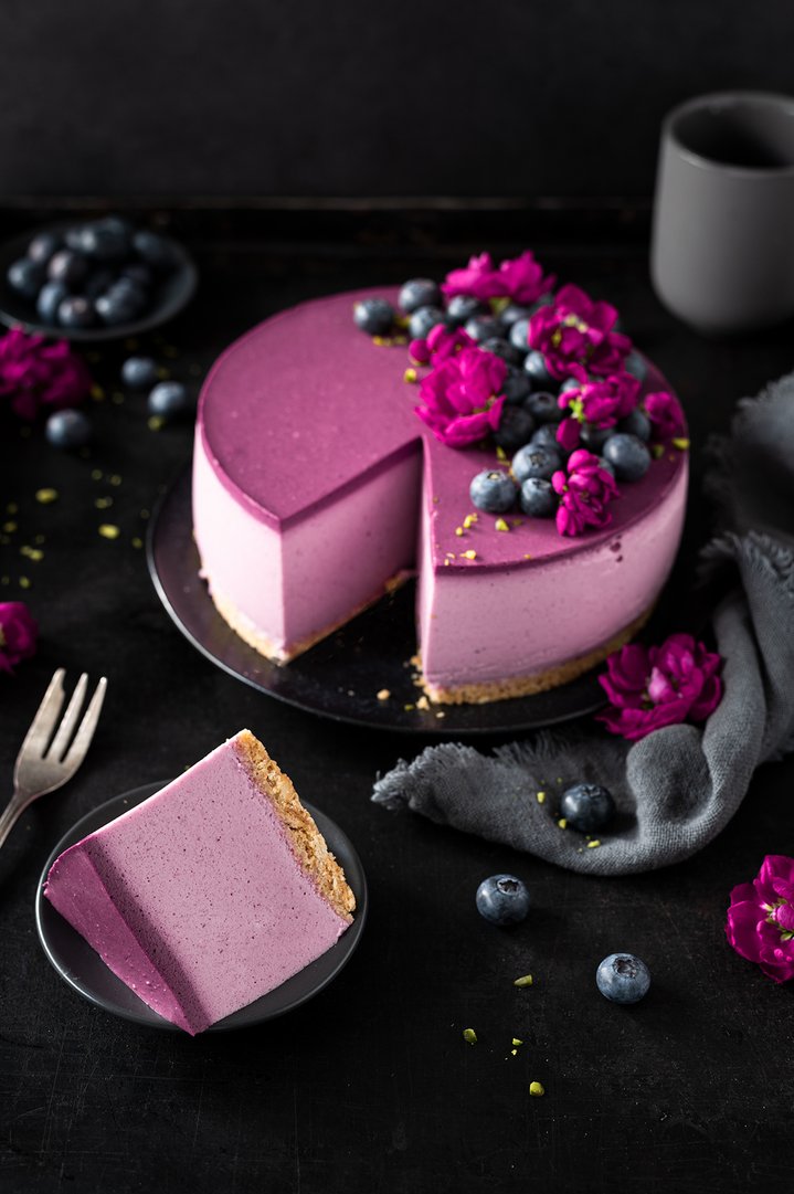 No-Bake Blaubeer-Cheesecake