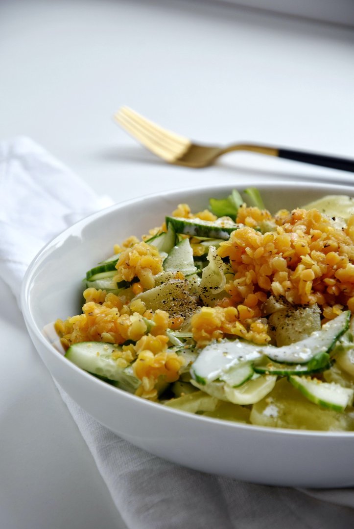 High Protein Linsensalat