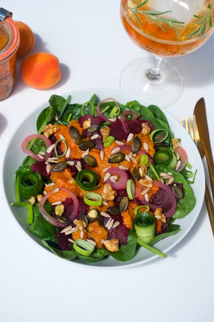 ESSIGMARILLEN SALAT MIT EINGELEGTEM GEMÜSE & ACV MOCKTAIL