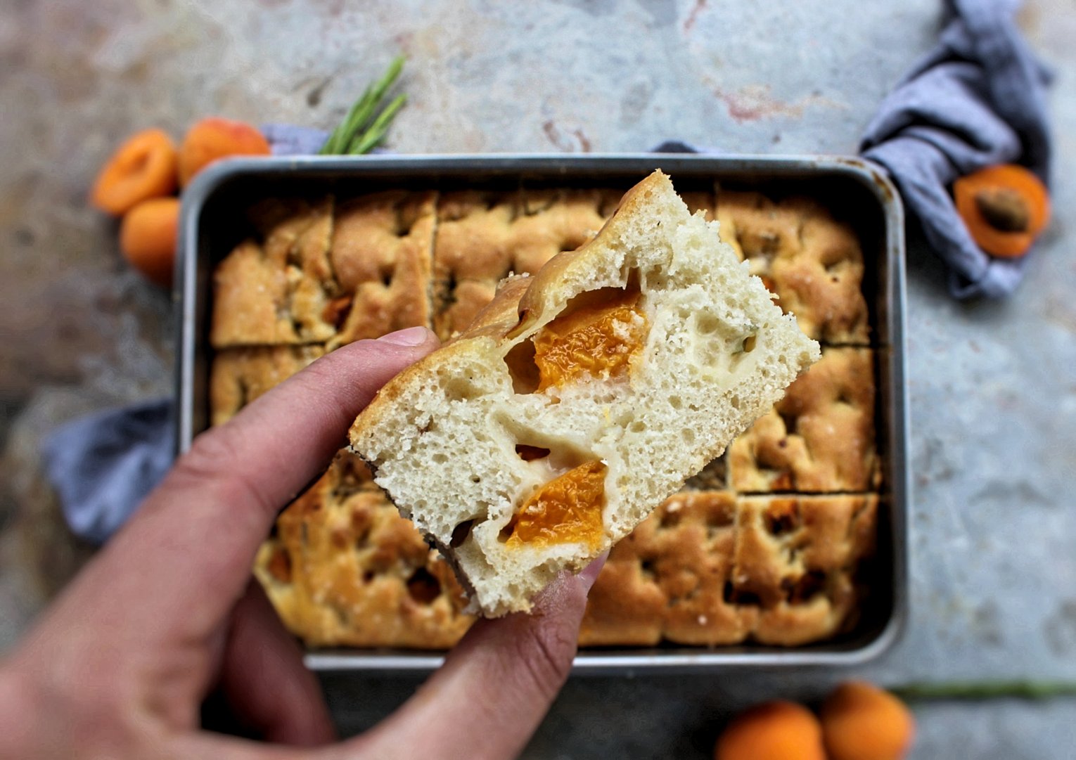 Marillen-Feta Focaccia