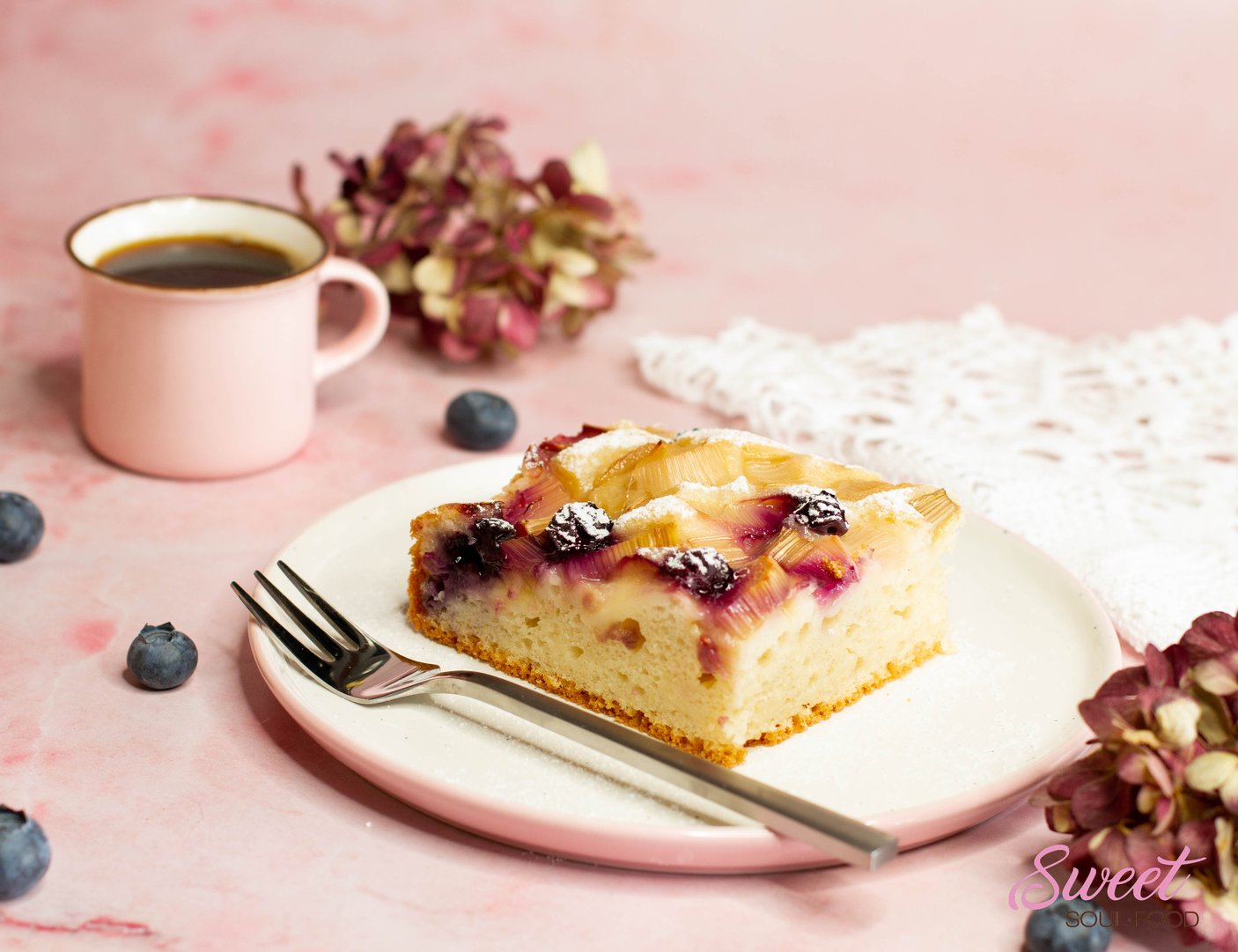Rhabarber-Heidelbeer-Kuchen (vegan)