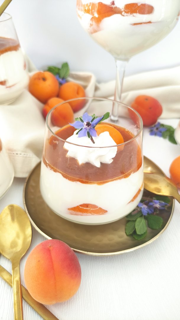 Sommerliches Marillen-Schichtdessert