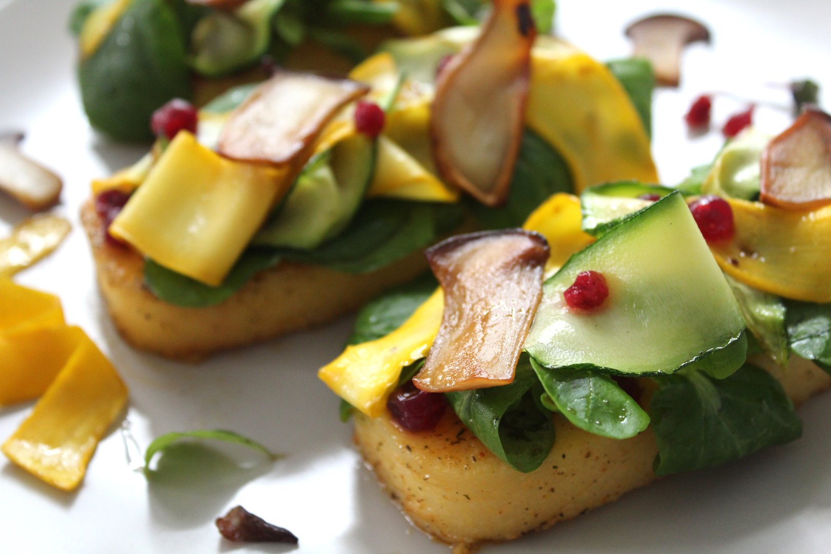 gegrillte Polenta Bruschetta-style (vegan)