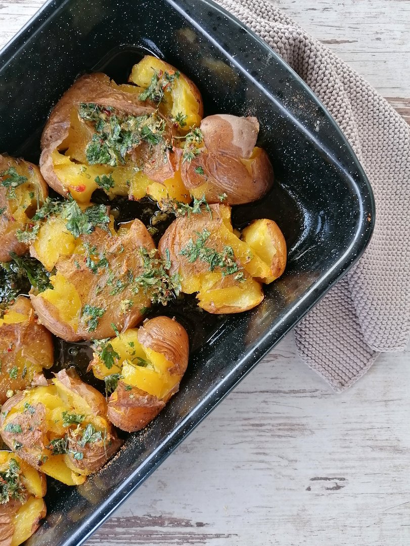 Quetschkartoffeln aus dem Backofen