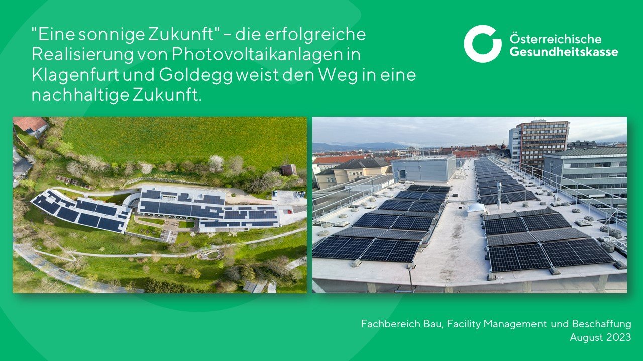 Titelbild zu "Eine sonnige Zukunft" – die erfolgreiche Realisierung von Photovoltaikanlagen in Klagenfurt und Goldegg weist den Weg in eine nachhaltige Zukunft.