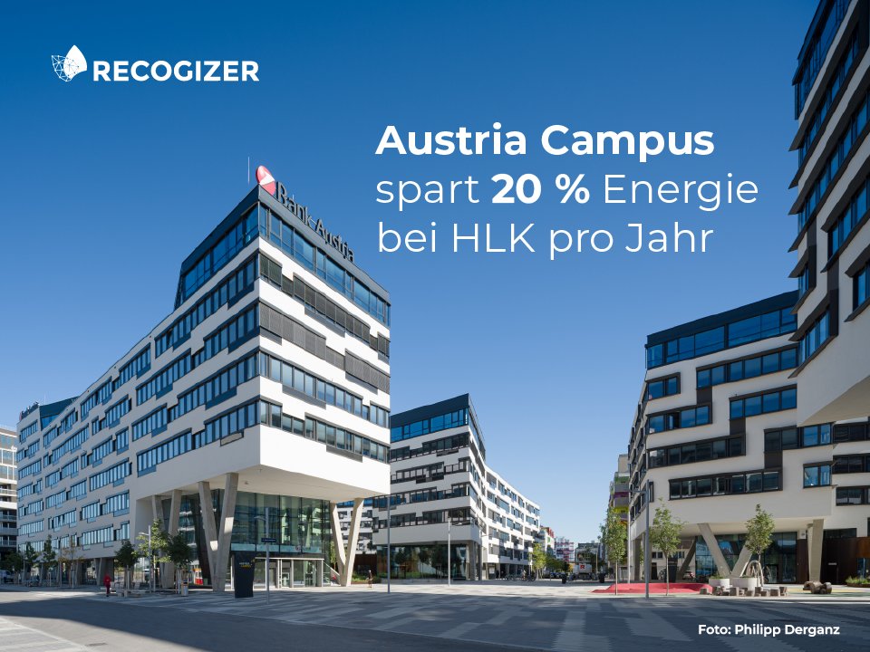Titelbild zu Austria Campus Wien - Recogizer spart 20 %  Energie bei HLK