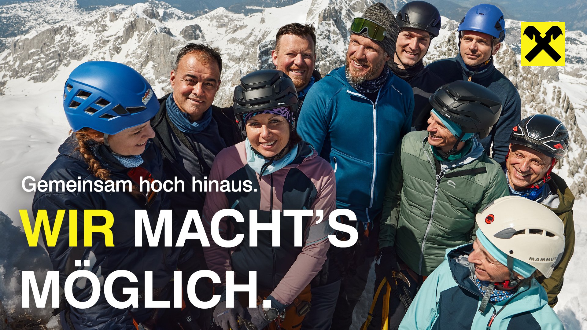 Titelbild zu Gemeinsam hoch hinaus. Eine Raiffeisen-Kampagne mit echten österreichischen Unternehmer:innen, die wirtschaftlich hoch hinaus wollen.