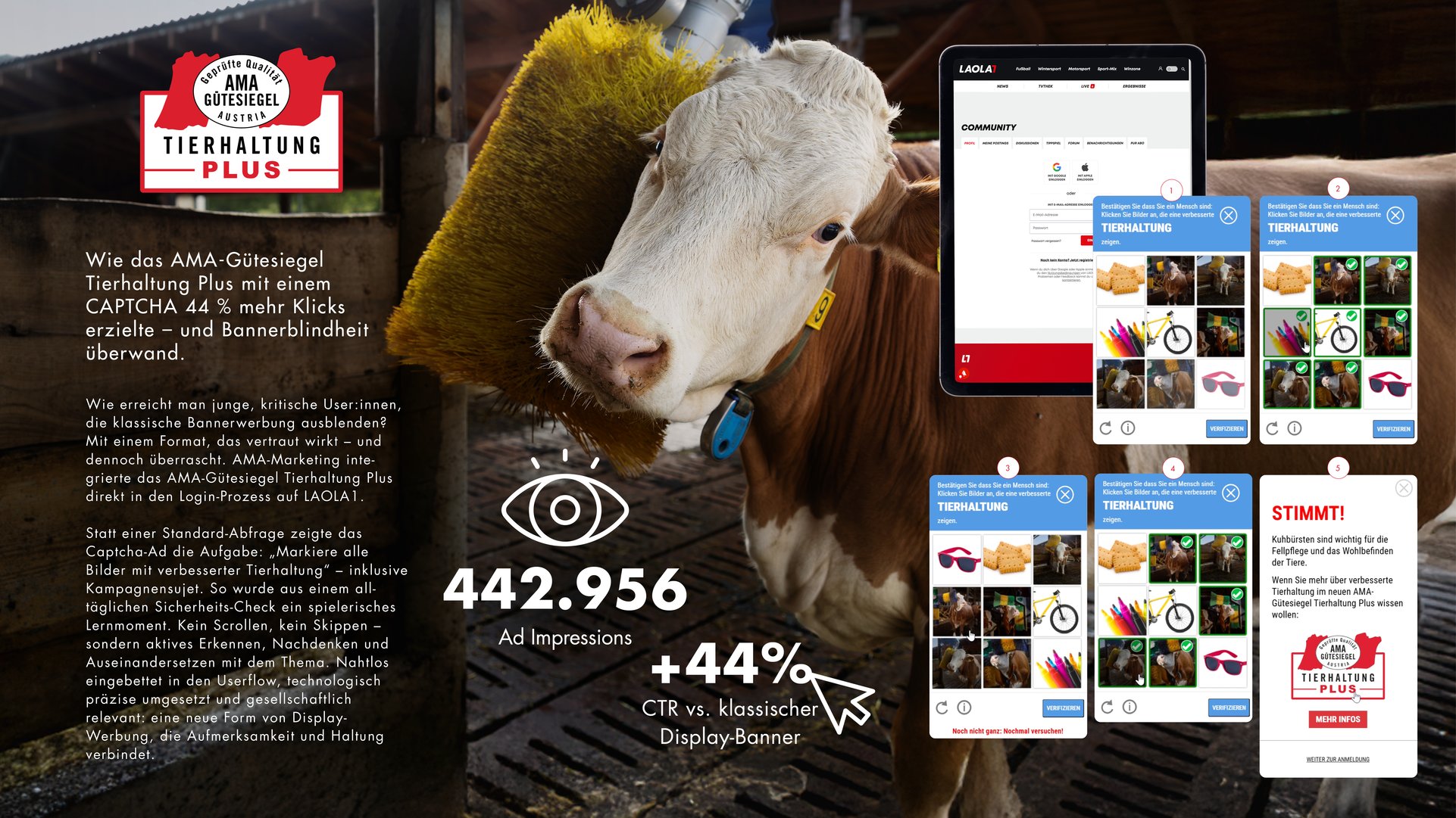 Titelbild zu AMA-Gütesiegel Tierhaltung Plus: Redaktionelles Statement statt klassischem Werbemittel mit einem einzigartigen Sonderformat