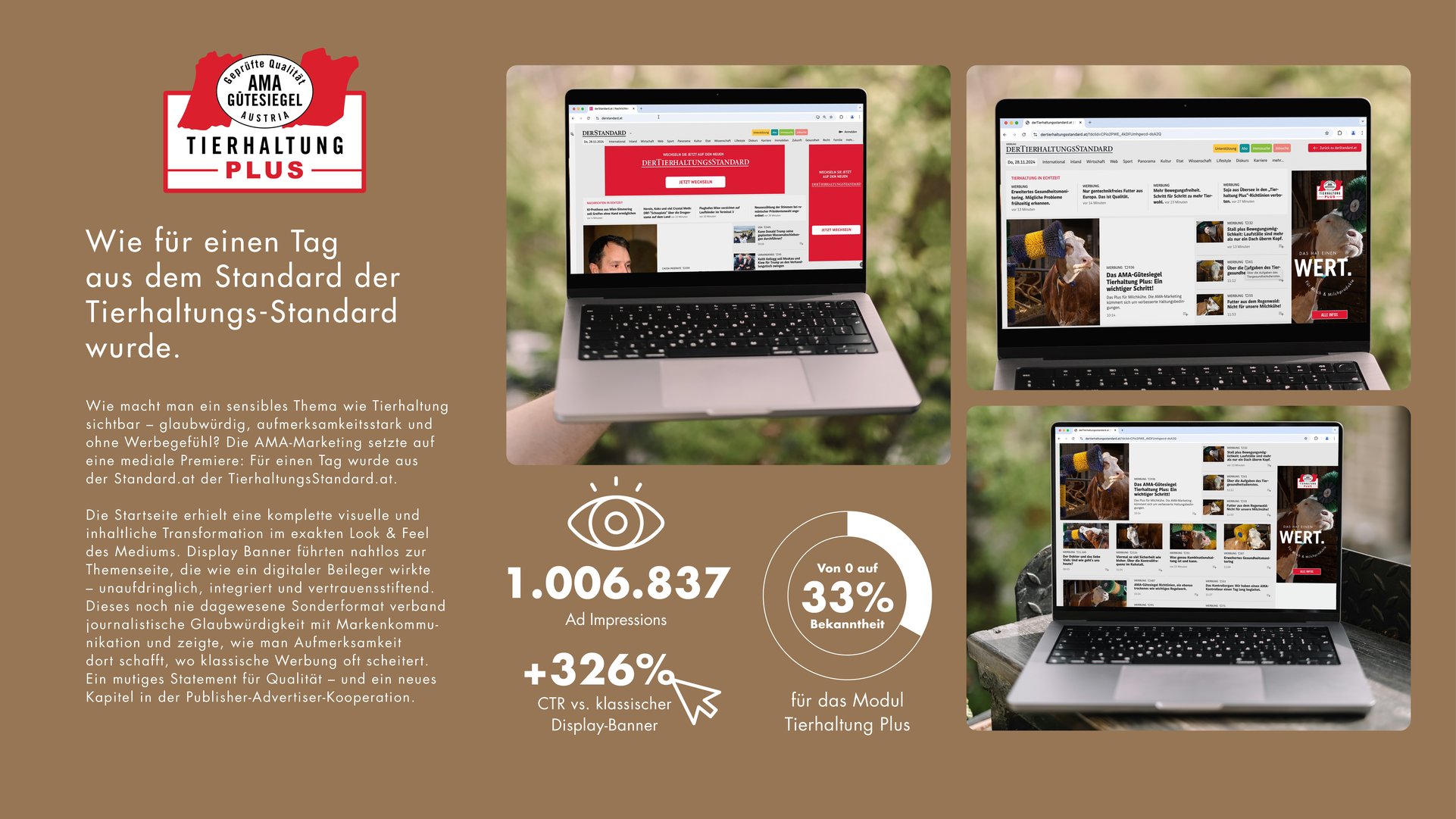 Titelbild zu Kein klassisches Werbemittel – ein redaktionelles Statement: Das AMA-Gütesiegel Tierhaltung Plus setzt neue Standards mit einem noch nie dagewesenen d