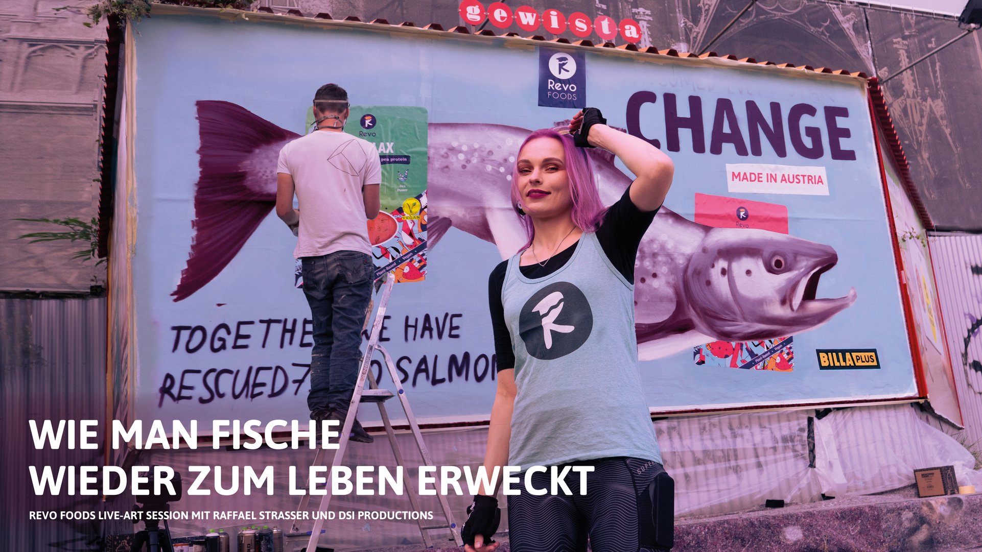 Wie man Fische wieder zum Leben erweckt - Revo Foods Live-Art u. Werbeaktion mit Raffael Strasser
