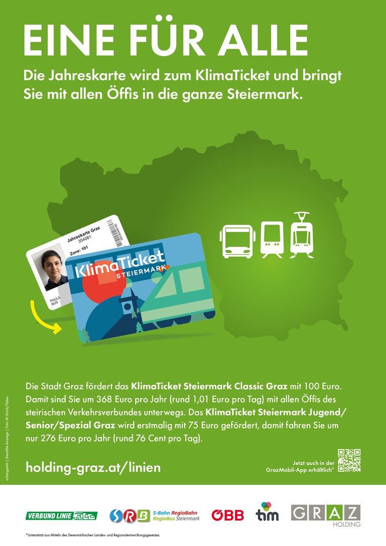 Titelbild zu EINE FÜR ALLE! Das neue Grazer Klimaticket
