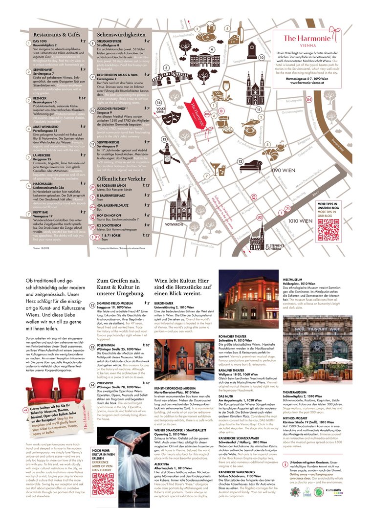 Kulturelle Schätze & Grätzl-Tipps – The Harmonie Vienna - Wegweiser