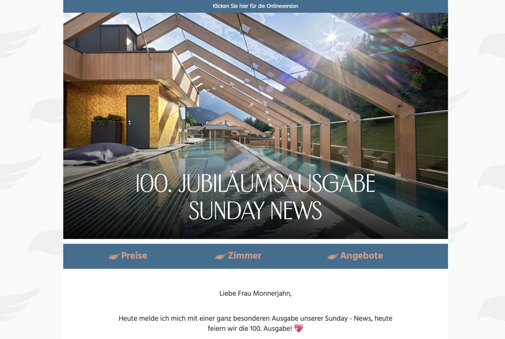 "Melly lässt grüßen" - neue Inszenierung von Newslettern mit großem Erfolg für das legendäre ZillergrundRock - Luxury Mountain Resort****Superior