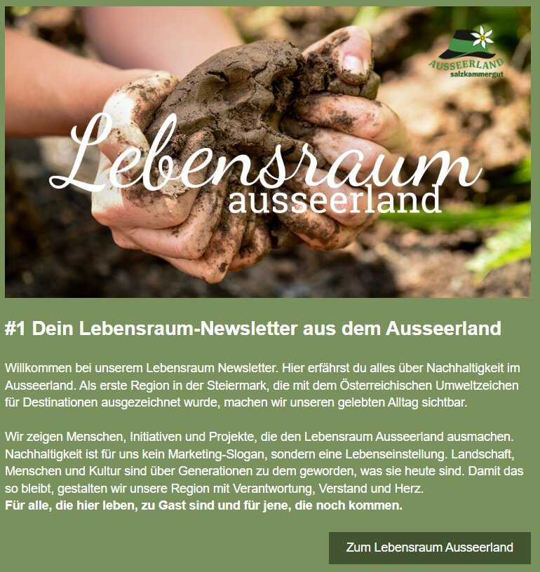 „Wir leben Nachhaltigkeit – Der Ausseerland Lebensraum Newsletter“
