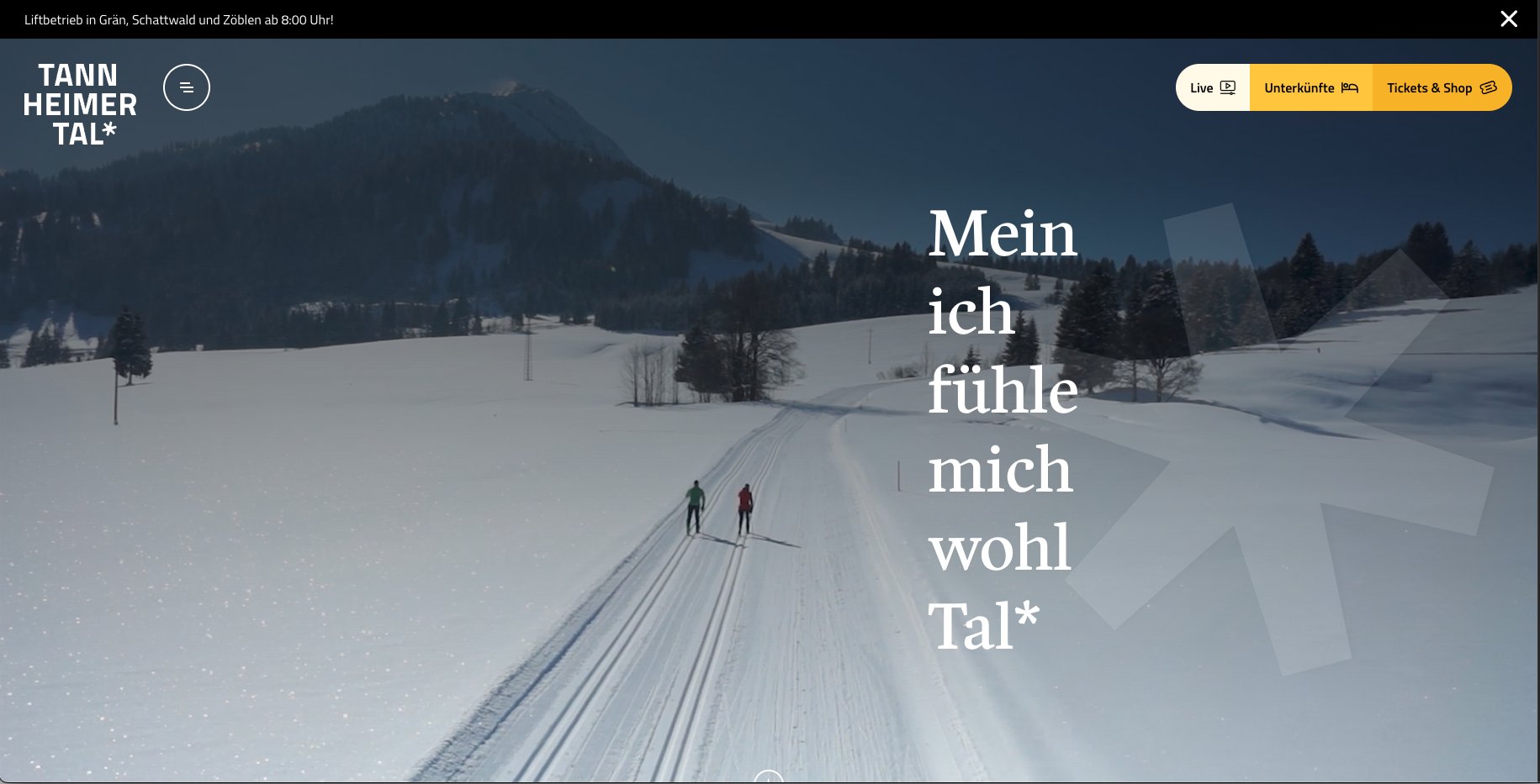 Tannheimer Tal Website