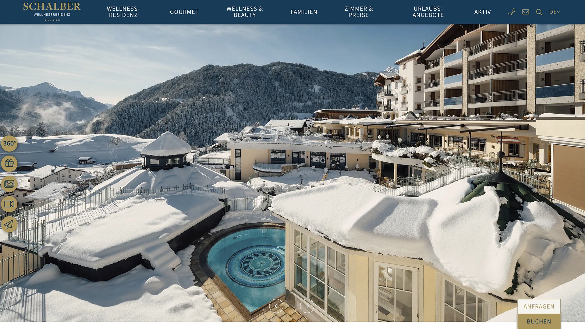 Webseite Wellnessresidenz Schalber