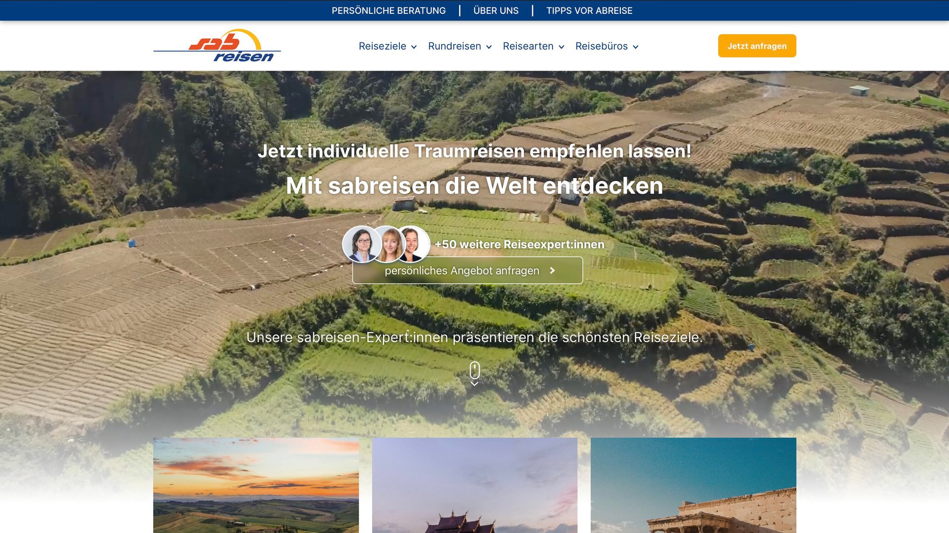 Maßgeschneiderte Traumreisen digital erlebbar gemacht.