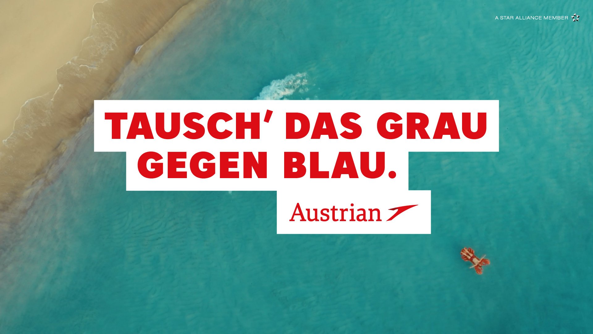 Austrian Airlines: Tausch' das Grau gegen Blau.