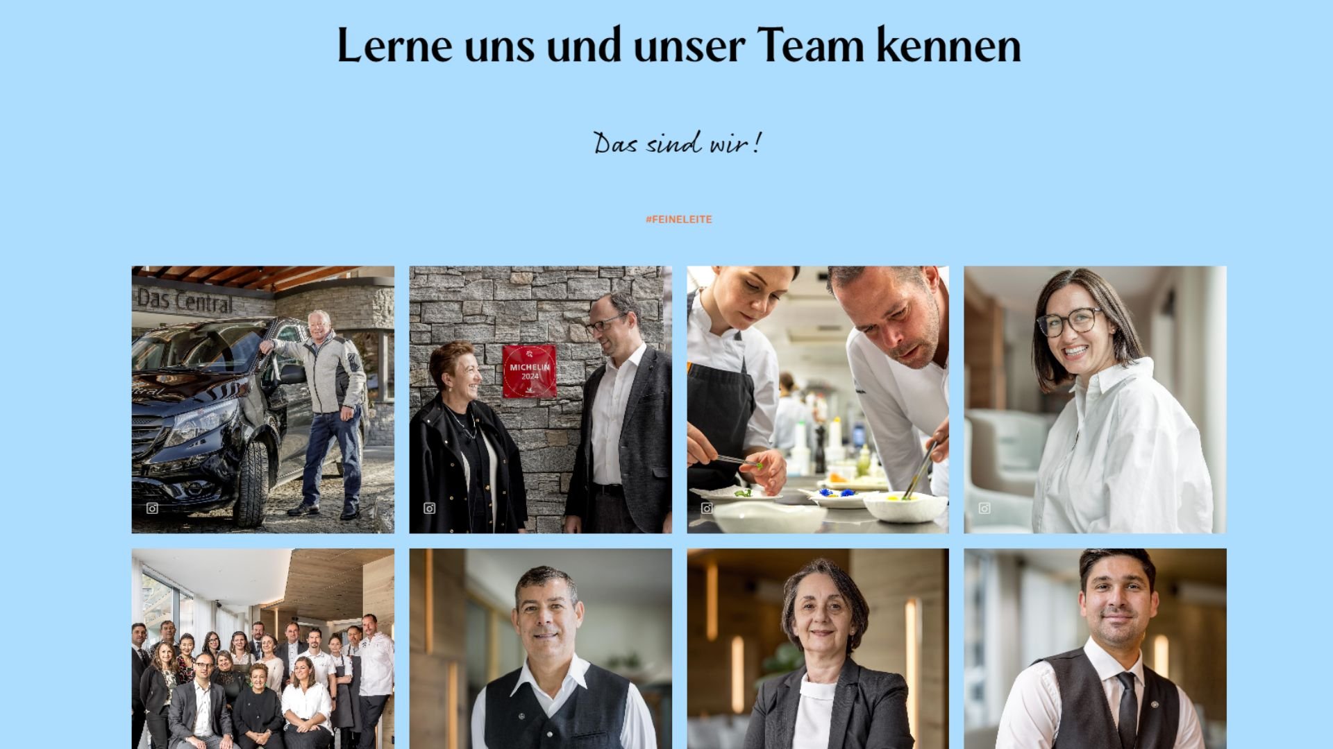 Employer Branding - Teamseite vom Das Central Sölden