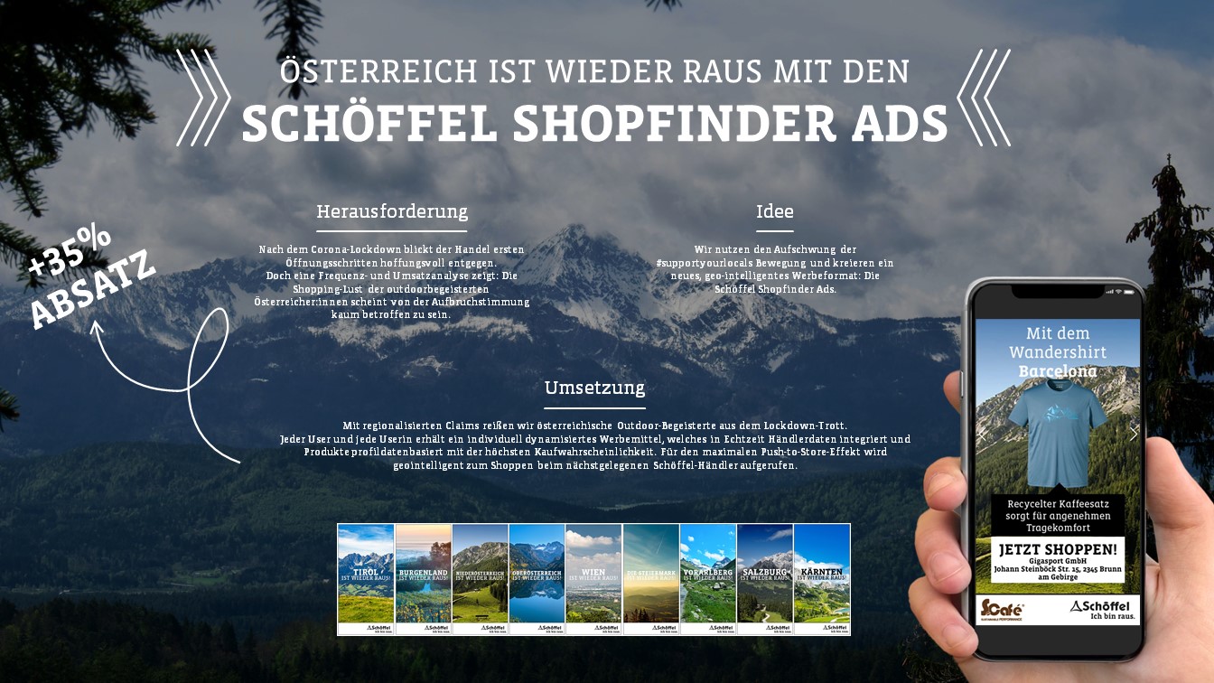 Schöffel: mit der Werbemittelinnovation Schöffel Shopfinder Ads zu +35% mehr verkauften Einheiten