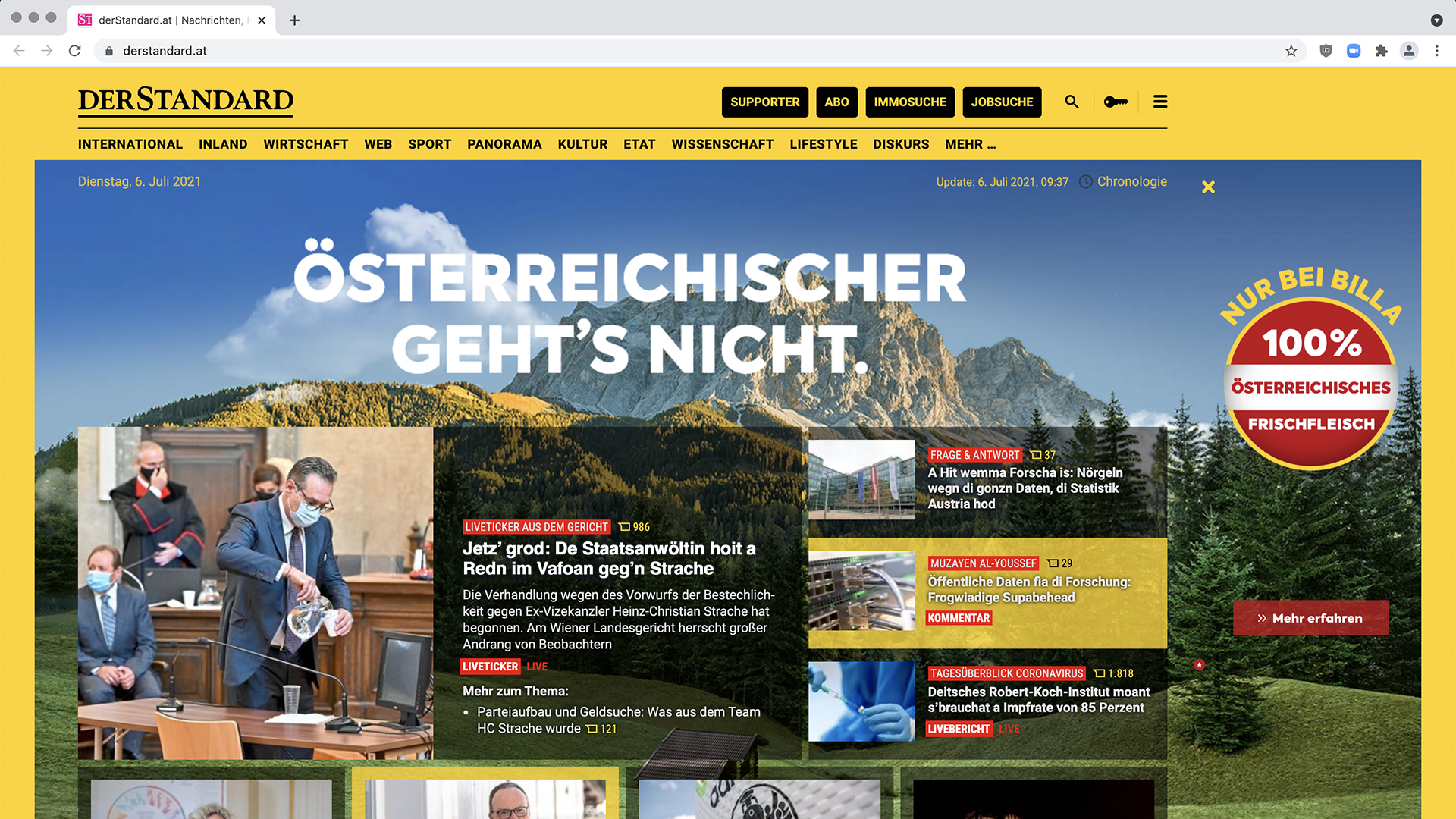 BILLA Sitebranding – Österreichischer geht's nicht