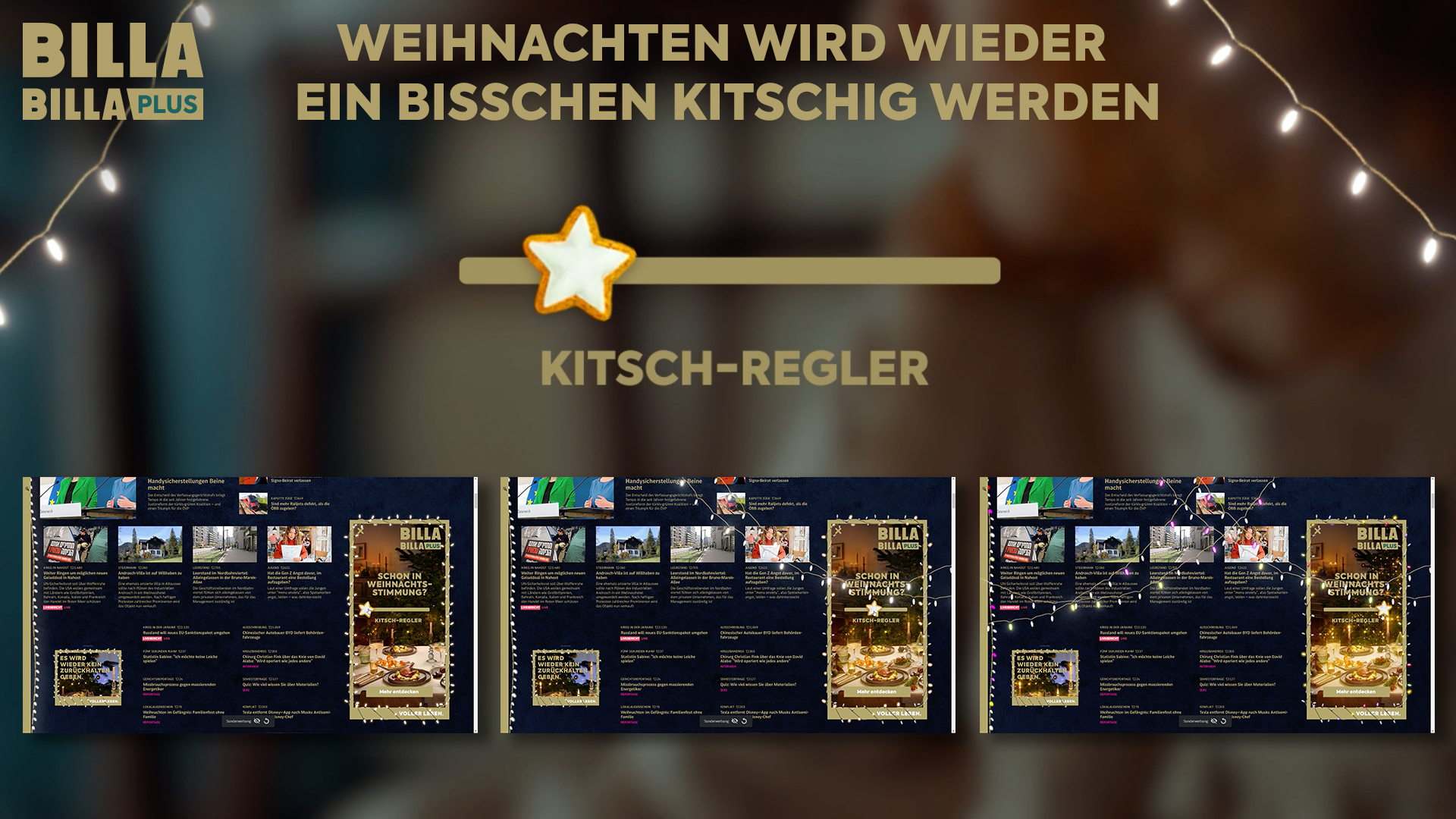 Wie viel Kitsch steckt in dir? - Ein interaktives Sitebranding als Highlight der BILLA XMAS Kampagne 2023