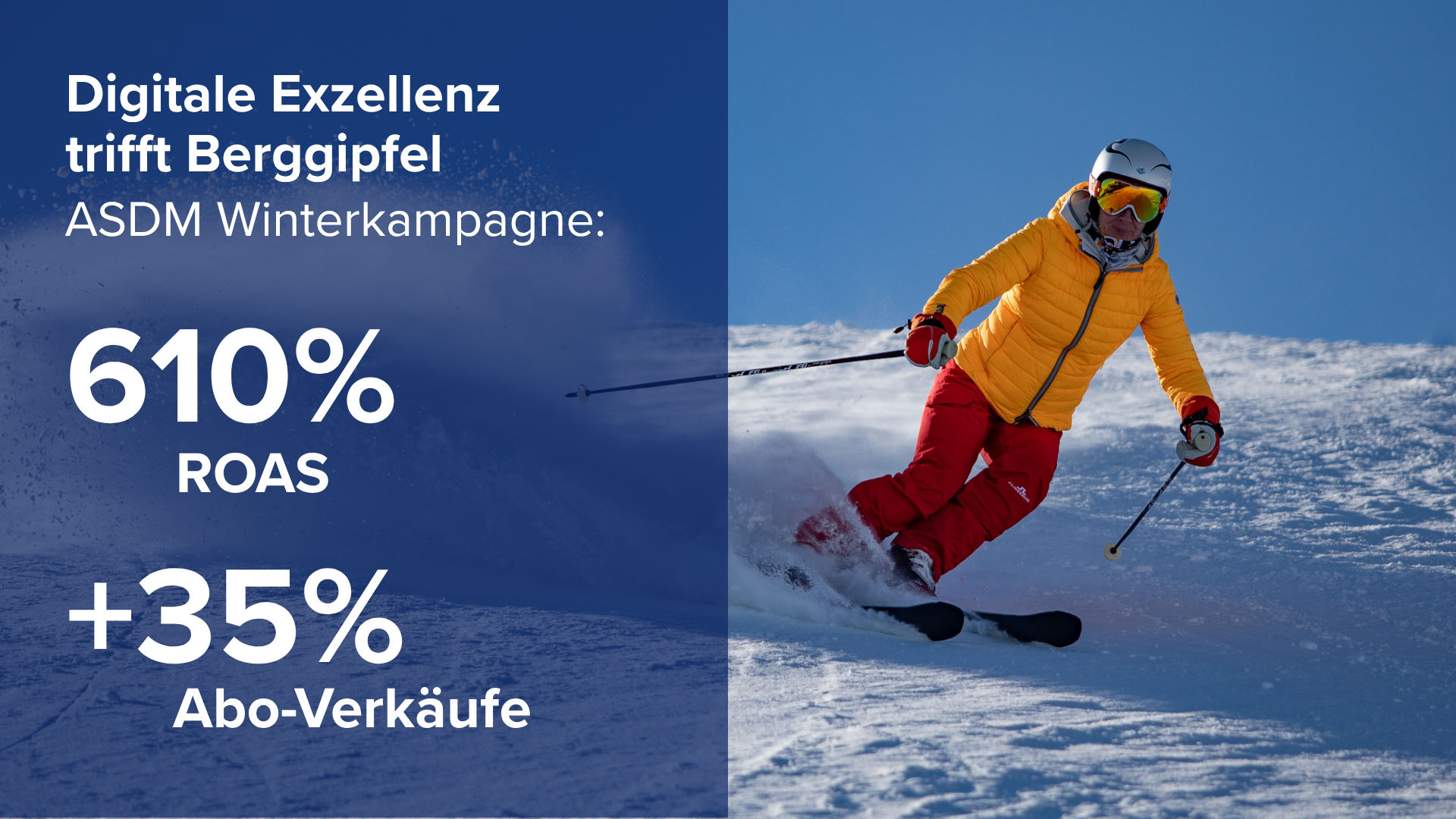 Digitale Exzellenz trifft Berggipfel - ASDM Winterkampagne: 610% ROAS & +35% Abo-Verkäufe