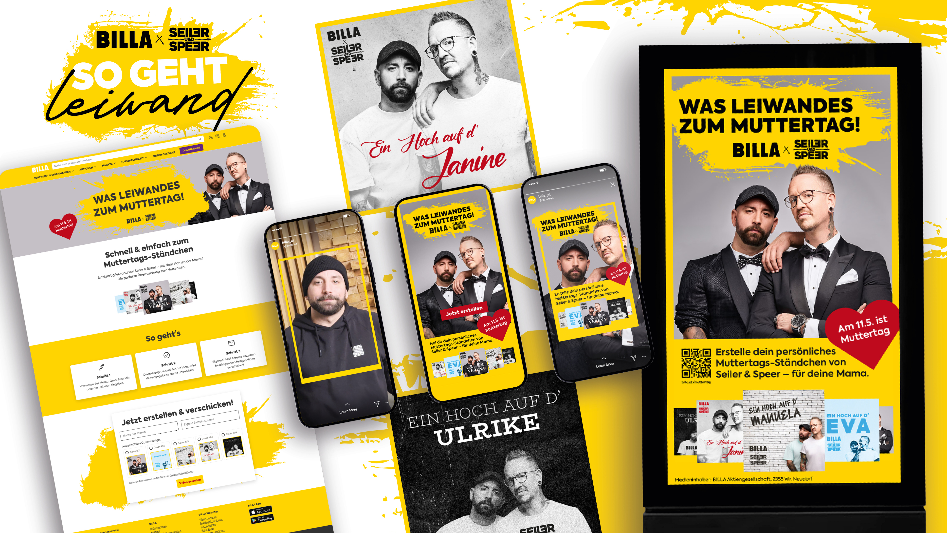 BILLA x Seiler & Speer lassen mit personalisierten, KI-generierten Muttertags-Ständchen die Mütter hochleben